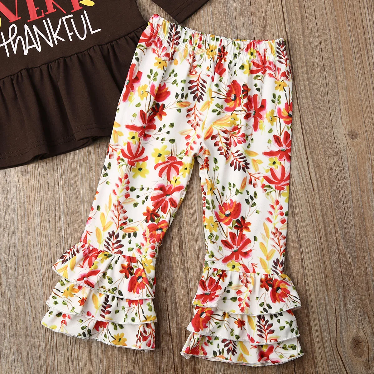 Одежда для маленьких девочек 2019 одежда на День Благодарения платье с длинным