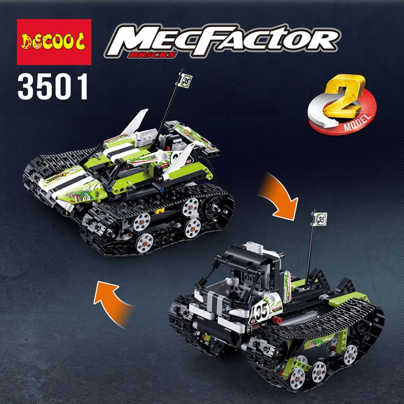 Decool 3501 совместимый с legoinglys Technic автомобиль 42065 RC Гусеничный гонщик строительные
