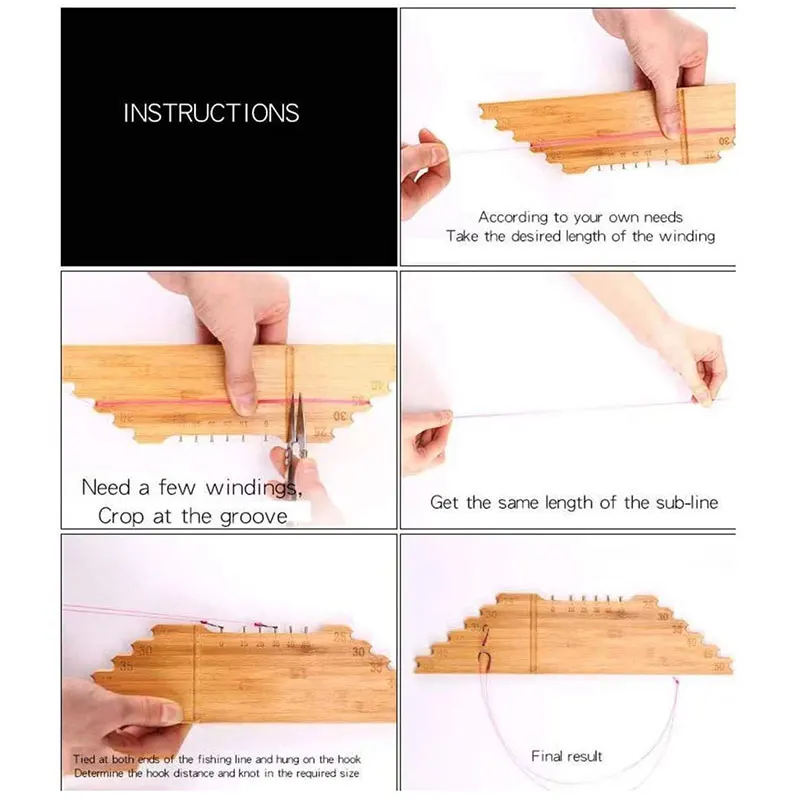 

Hot Bamboo Wood Wrapped Wire Fishing Winding Board Fishing Line Board Spool Fishing Line Accessories Sub-Line Ruler MVI-