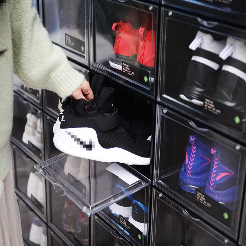 2 шт. большие складные коробки для обуви с откидной крышкой многофункциональные