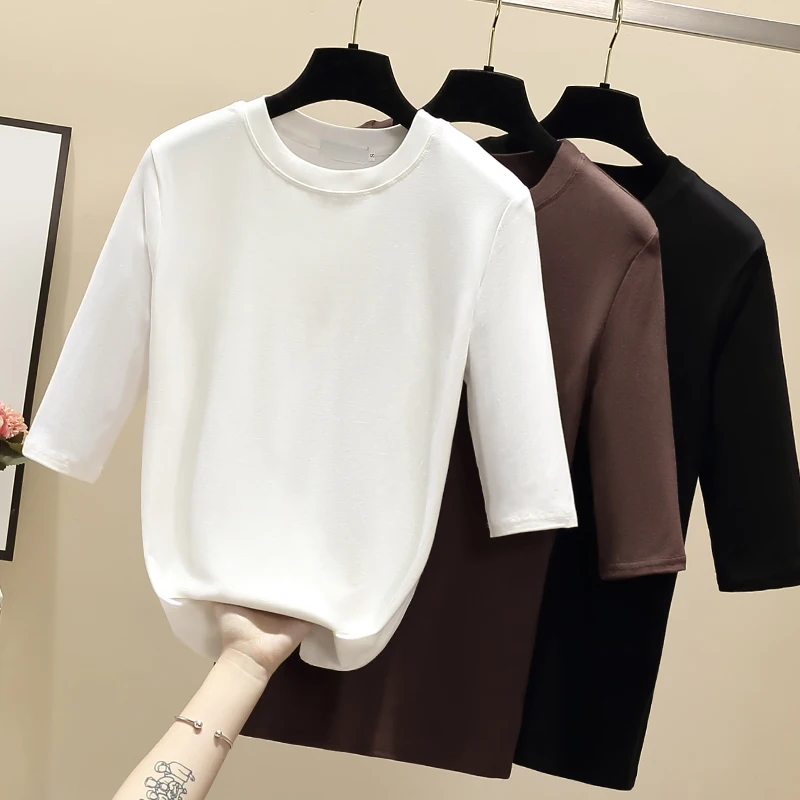 

New S-2XL Slim Sexy Cotton Plus Size Summer T Shirt Women Oversize T-Shirt Woman Clothes Tops Crop Tshirt Female Short sleeve