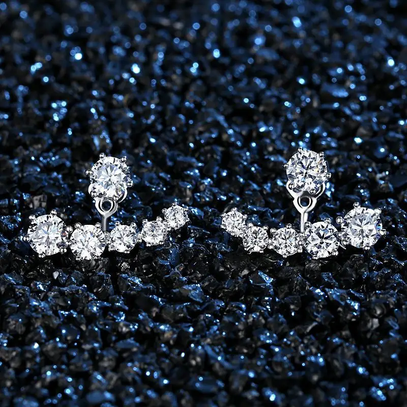 

The Studded Women's Earrings Are Hung After The Crescent Boat Body Jewelry Jewellery K-pop Accessories Different Earrings