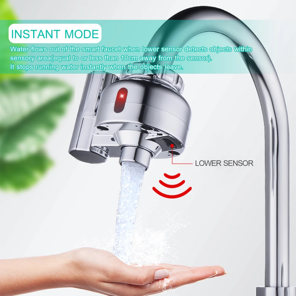 

Water Faucet Smart Touchless Sink Faucet Automatic Sensor Faucet Hand Free Tap Water-saving Device for Home Kitchen Bathroom