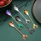 Десертная ложка из нержавеющей стали в форме головы оленя, 304