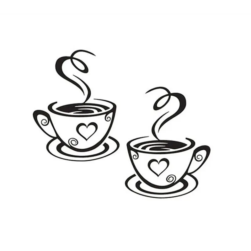 1 шт. двойные кофейные чашки настенные наклейки для украшения комнаты виниловые