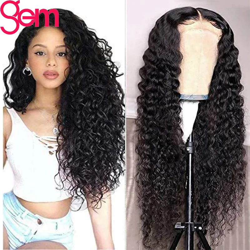 

13x4 Water Wave Frontal Wig Lace Front Human Hair Wigs For Women Water Wave 30 Inch Pre Plucked Brazilian Long Human Hair Wig