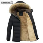 Мужская теплая флисовая парка, черная водонепроницаемая куртка с капюшоном и меховым воротником, Повседневная Верхняя одежда для осени и зимы, 2021