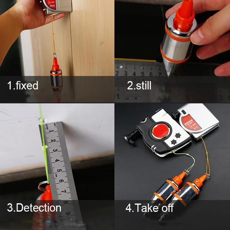 

Plumb Bob Setter Magnetic Plumb-Rite with 3/6/4.5/8M Auto Recoiling Cord Quick-Stabilizing Bob Home Improvement Supplies