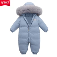 iyeal newest kids winter down jacket thicken warm jumpsuit hooded outerwear baby overalls toddler girls snowsuit boys coat 30