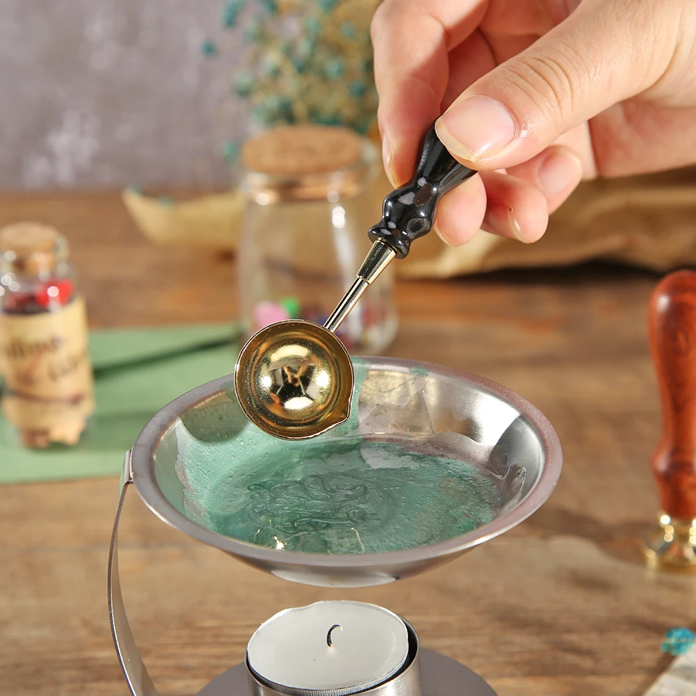 Винтажная деревянная ручка фотоальбом печать штамп воск плавление горение