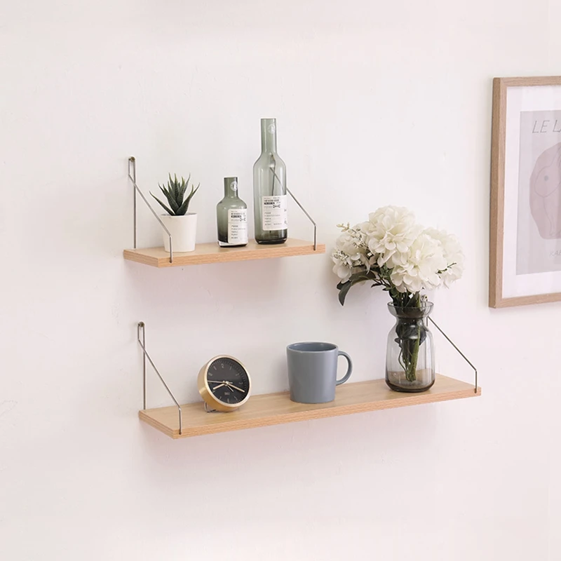 

Деревянная железная настенная полка, настенный стеллаж для хранения, организация для кухни, спальни, домашний декор, детская комната, «сдел...