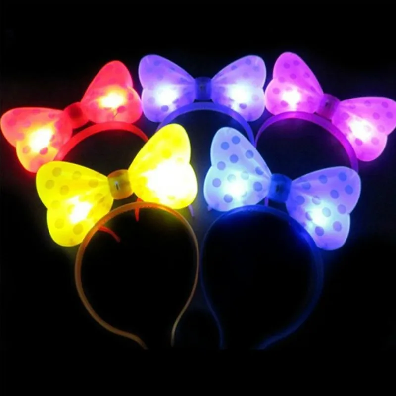 10 шт. бант для девочек светодиодный свет повязки на голову вечерние принцессы