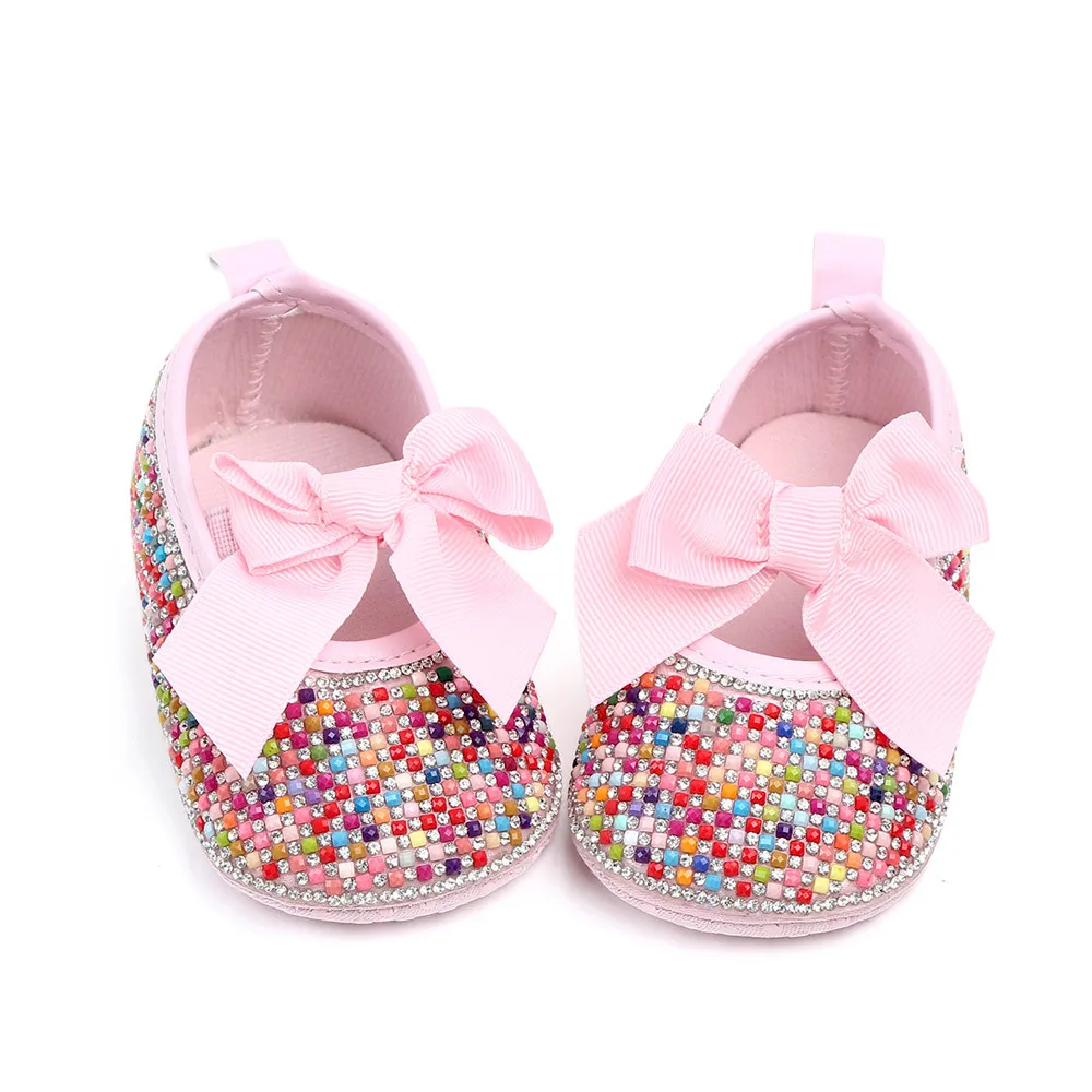 

Colorful Rhinestone Princess Shoes Newborn Baby Girls First Walkers Toddler Shoes PU Leather Handmade Baby Moccasins