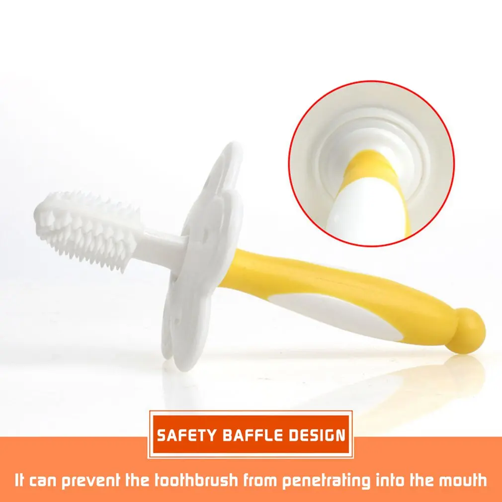 

Oral Care Kit Infant TPE Toothbrush Tongue Scraper For Sensitive Gums Kids First Deciduous Tooth Toothbrush