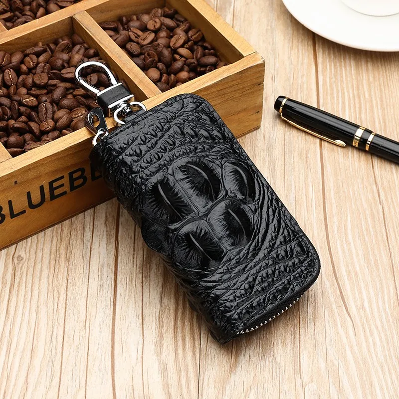 Новый брелок для ключей из натуральной кожи бумажники автомобильных крокодиловой сумка с замком на талии