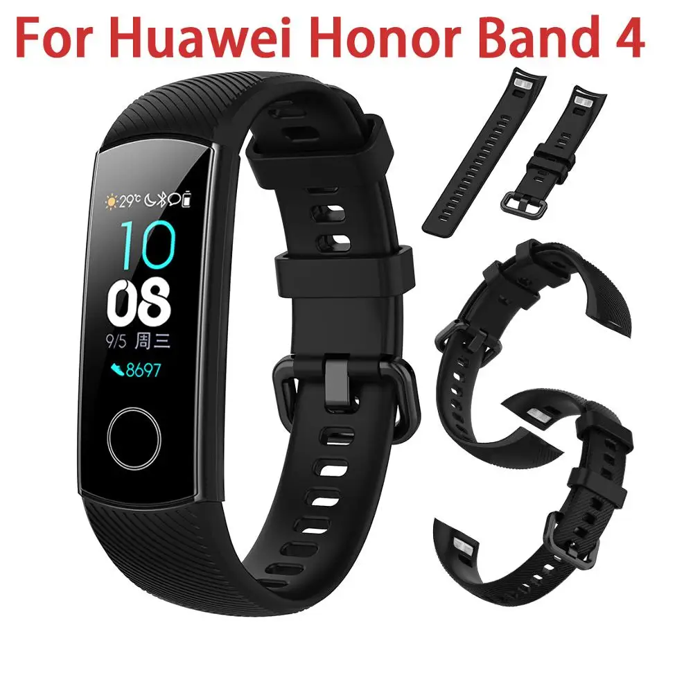 

Silicone Wrist Strap For Huawei Honor Band 4 Smart Sport Bracelet Strap Replacement 8 Colors TPU Material Smart Accessories