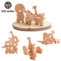 lets make children wooden beech animal constructor stacking toys montessori educational baby balance training wooden baby toys