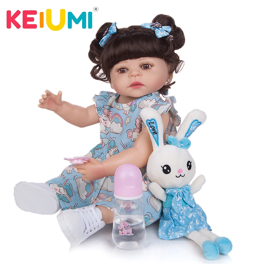 KEIUMI новая милая Кукла Reborn boneca 55 см 22 дюйма Baby Girl игрушка малыш Playmate подарок на день