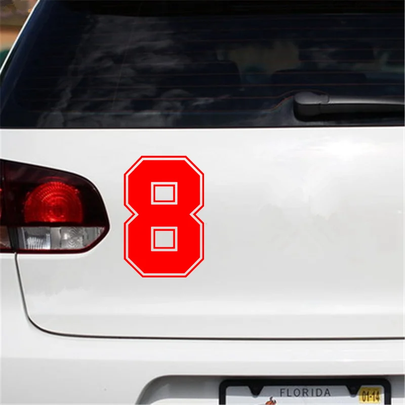 

Number 8 Digital 8 Funny Car Sticker Vinyl Decal Silver/black for Auto Car Stickers Styling