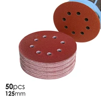 50pcs 125mm sandpaper abrasive sanding disc hook loop backing woodworking tool accessories for 5 orbital sander grit 60 1500