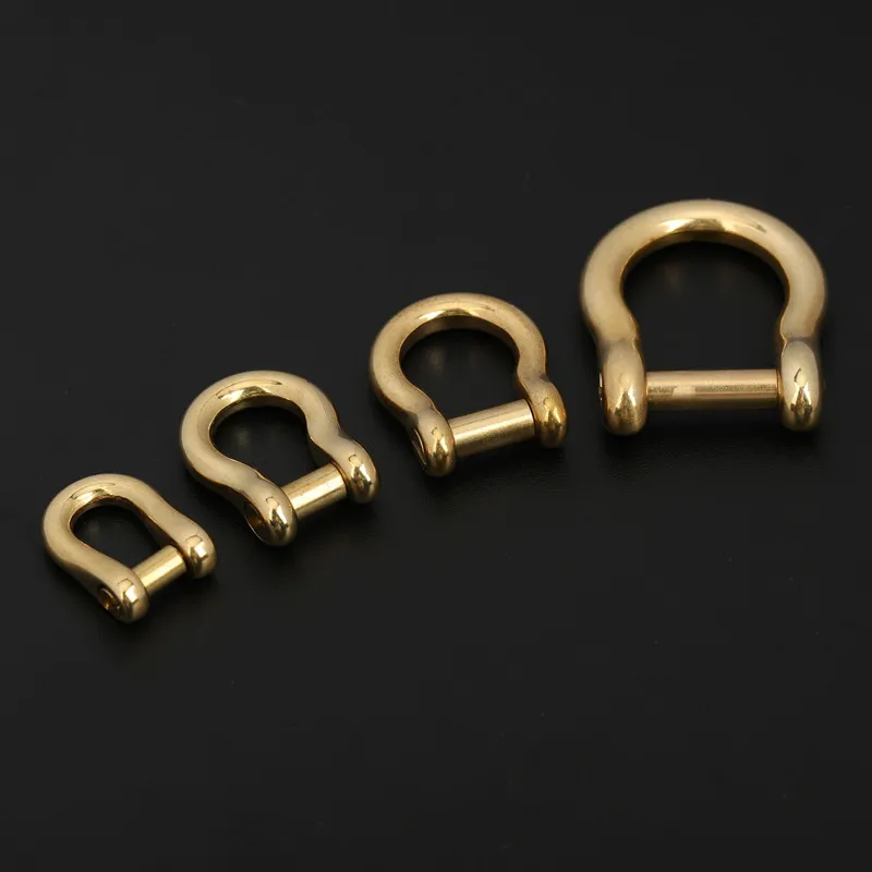 1pcs Solid Brass Carabiner D Bow Shackle Slot Screw Removable Fob Key Ring Keychain Joint Connector Buckle DIY Hardware | Дом и сад
