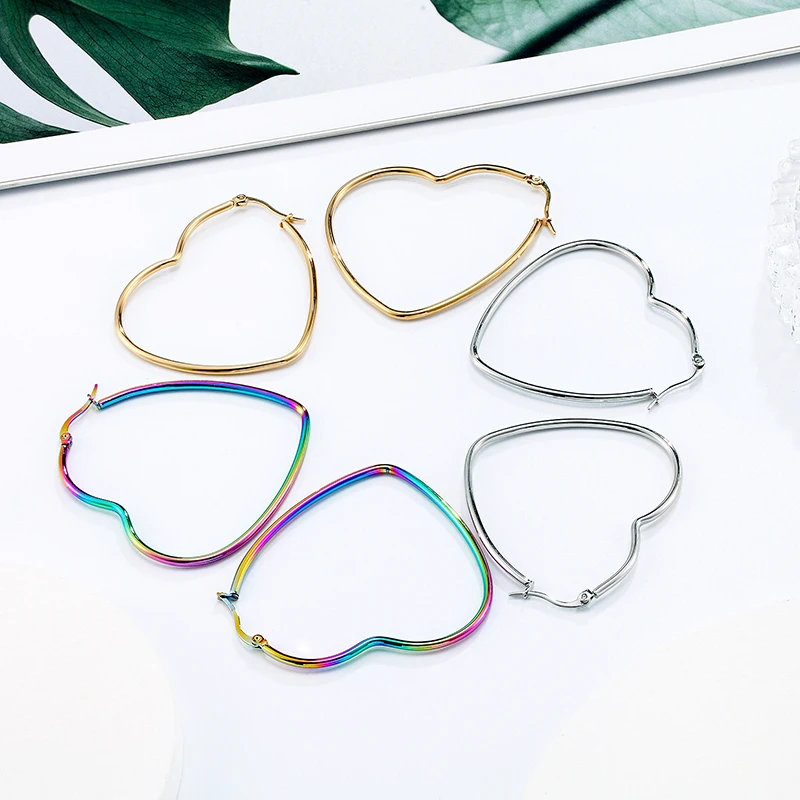 Серьги в виде сердца персика простые серьги из нержавеющей стали 1 пара подарки