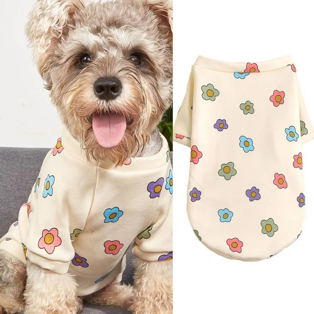 

Puppy Costume Dog Floral Print Pullover Pet Apparel Pet Clothes Excellent Pet Clothes
