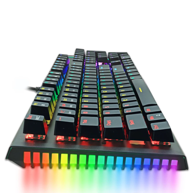 Игровая консольная клавиатура Zuoya x61 зеленая и красная оси светящаяся RGB