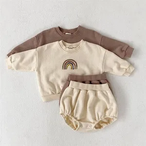 Свитшот детский, для мальчиков и девочек, на весну-осень, с радужным принтом