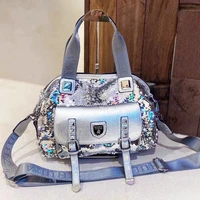 fashion ita bag sequines silver handbags for women shoulder bolsa feminina ita top handle tote large luxury designer sacs a main