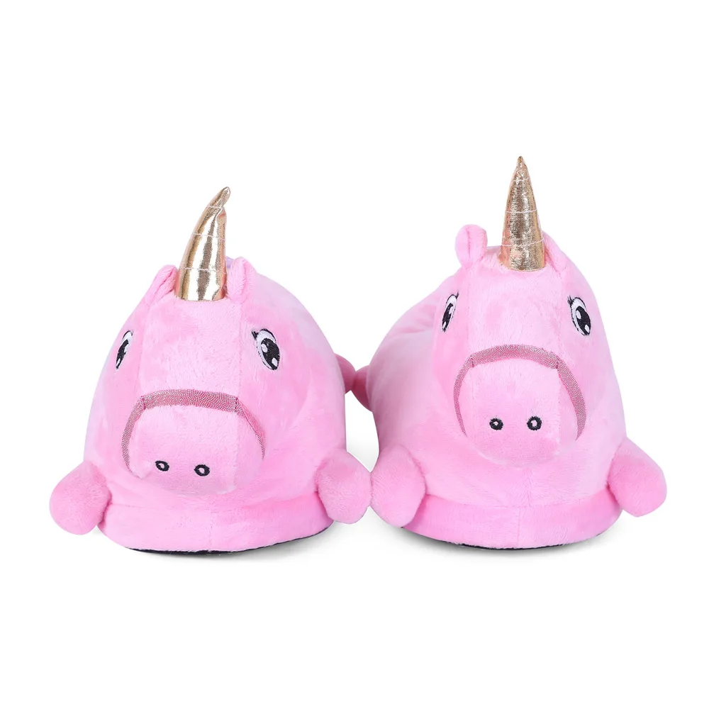 Тапочки с героями мультфильмов единороги унисекс детские взрослые вечерние