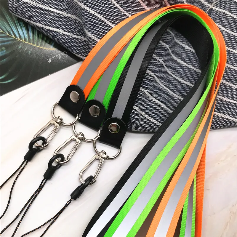 Однотонный светоотражающий шнурок в полоску для ключей держатель USB