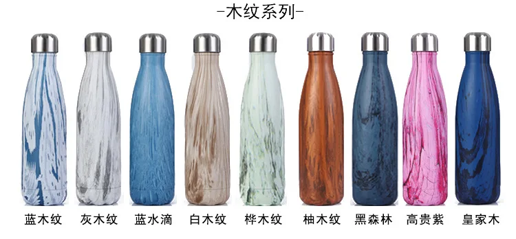 Термос с двойными стенками 500 мл термос изоляцией из нержавеющей стали бутылка