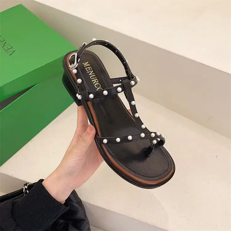 

Flip Flops Platform Female Sandal Block Heels Med Fashion Womens Shoes 2021 Corrective Girls Comfort Chunky Party Medium Pearl E