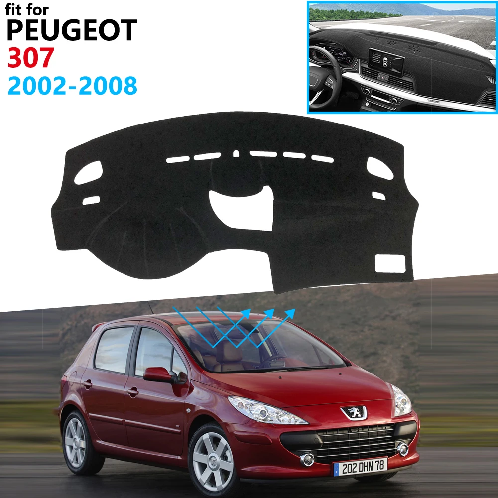 Защитная накладка на приборную панель для Peugeot 307 2002 ~ 2008 307sw 307cc автомобильные