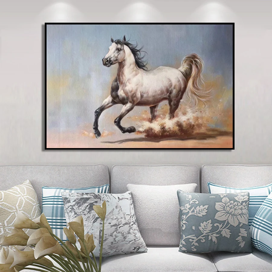 100% ручная роспись суперпрозрачная лошадь Высококачественная художественная