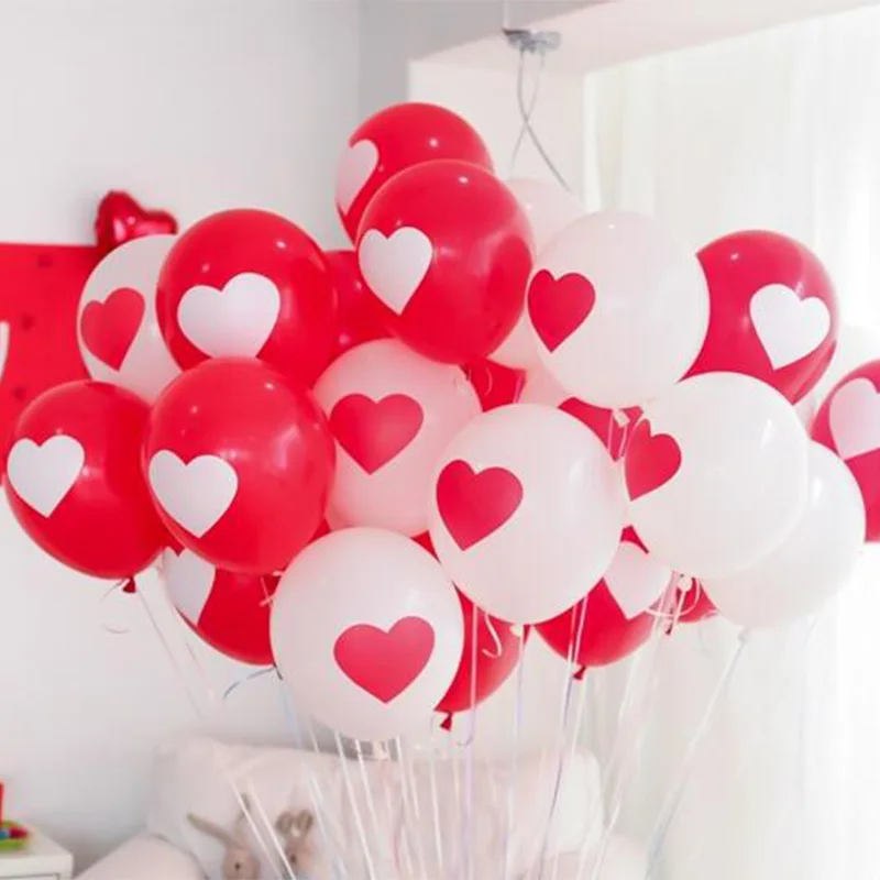 Гелиевый шар 10 шт. 12 дюймов красный цвет любовь латексные воздушные шары сердце