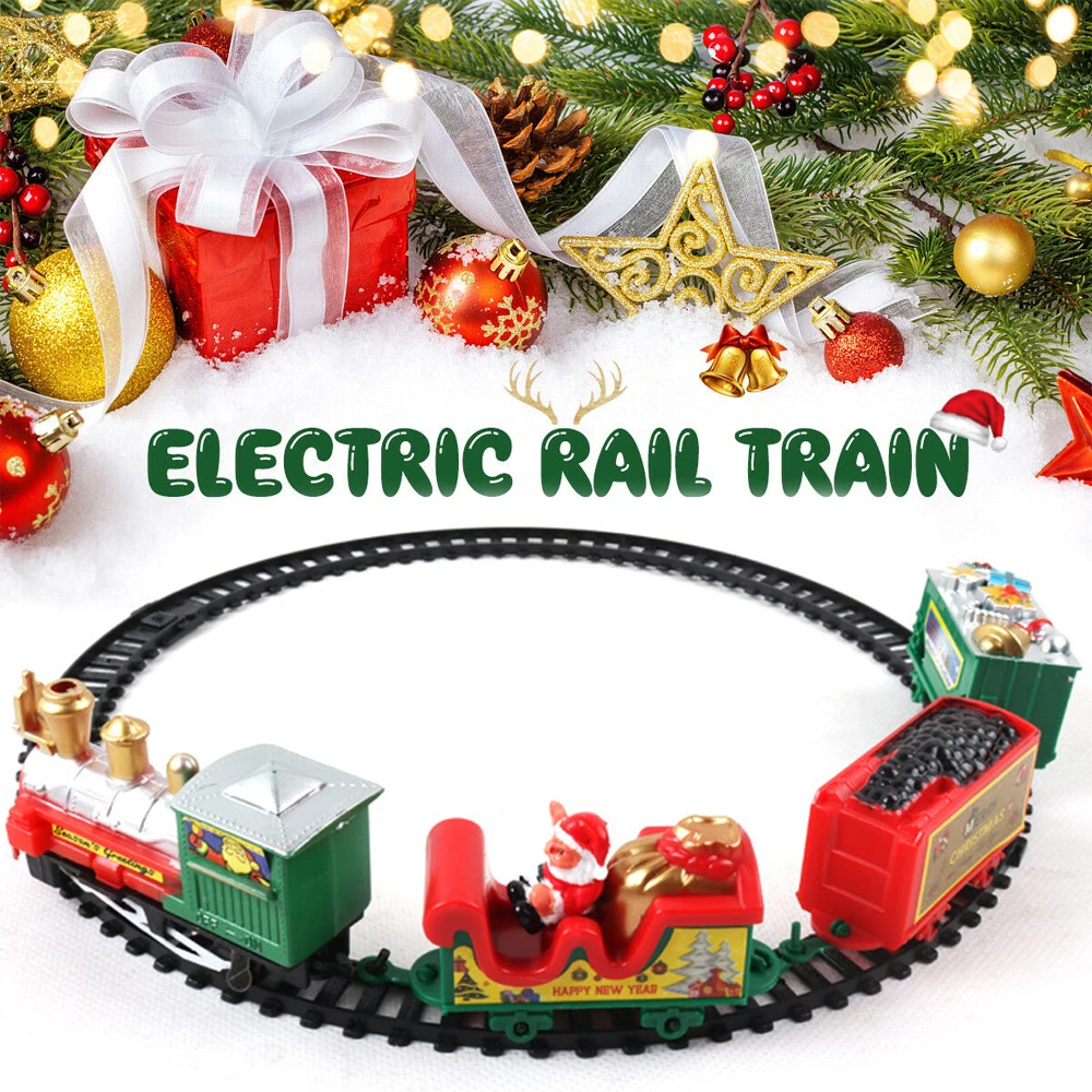 

2021 год, Рождественская версия, железная дорога, Электрический Железнодорожный автомобиль, поезд, Дорожный транспорт, строительные игрушки, ...