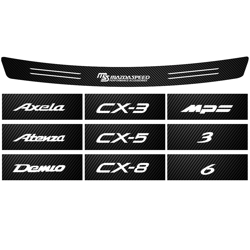 Наклейка из углеродного волокна для защиты заднего бампера багажника автомобиля