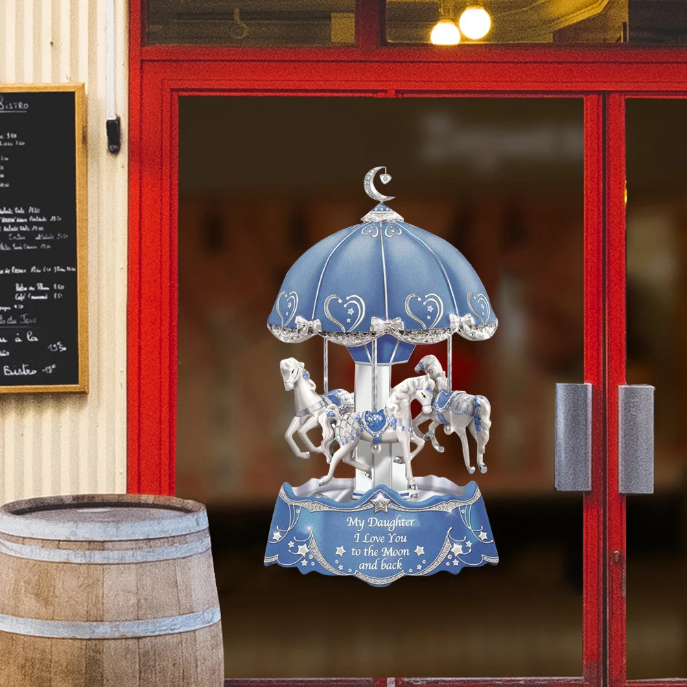 

Рождественские наклейки на окно и стекло, подвесные украшения с надписью "Merry-go", настенные наклейки, художественные настенные декоративные ...