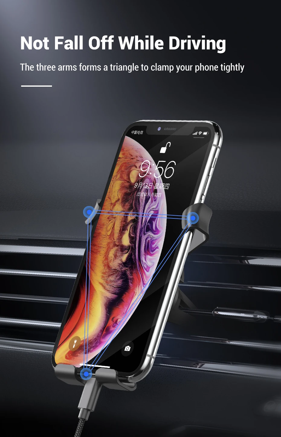 TOPK гравитационный автомобильный держатель телефона на вентиляции для iPhone samsung huawei Xiaomi, автомобильный держатель для мобильного телефона