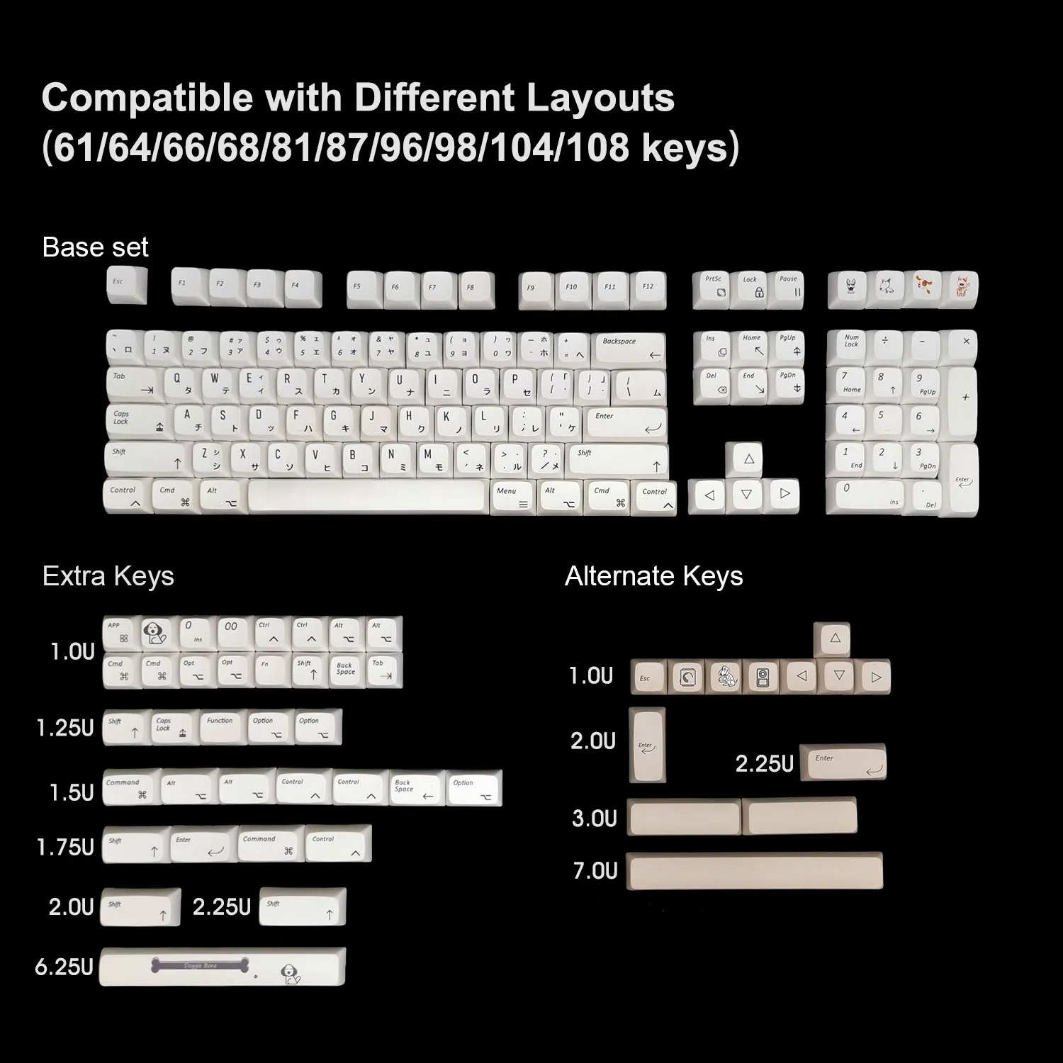 156 клавиш XDA профиль японский PBT Keycap Минималистичная белая тема минималистичный