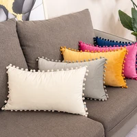 velvet sofa pillowcase solid color decorative cushion cover without core