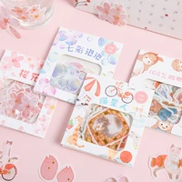 40pcsbox cute boxed kawaii stickers pastry cat scrapbooking stationery japanese diary album supplies stick label diary