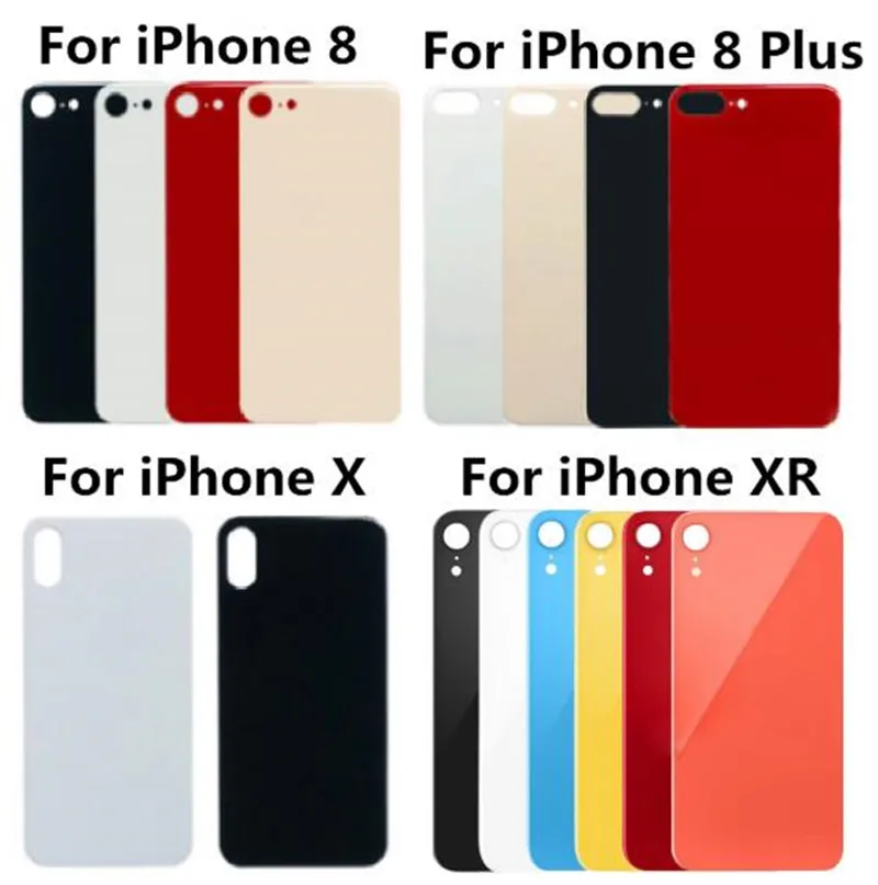 

10pcs/lot High Quality Big Hole Back Glass Battery Cover For iPhone 12 11 8 8P X XR XS Xsmax Big Hole Rear Door Housing Cover
