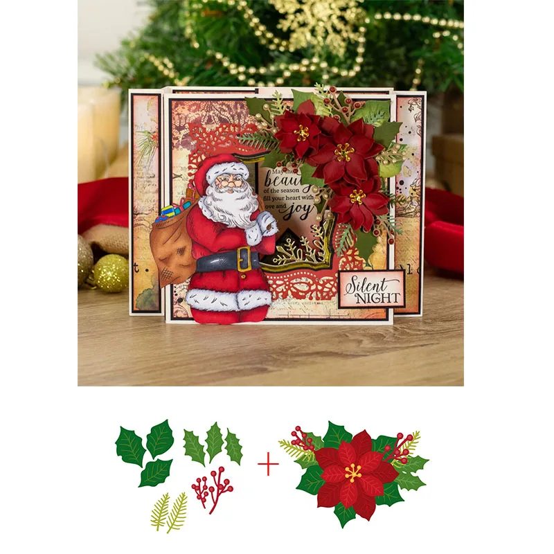 

Flowers Leaves Background Metal Cutting Dies for Scrapbooking Craft Die Cut Photo Album Card Making Embossing Stencil