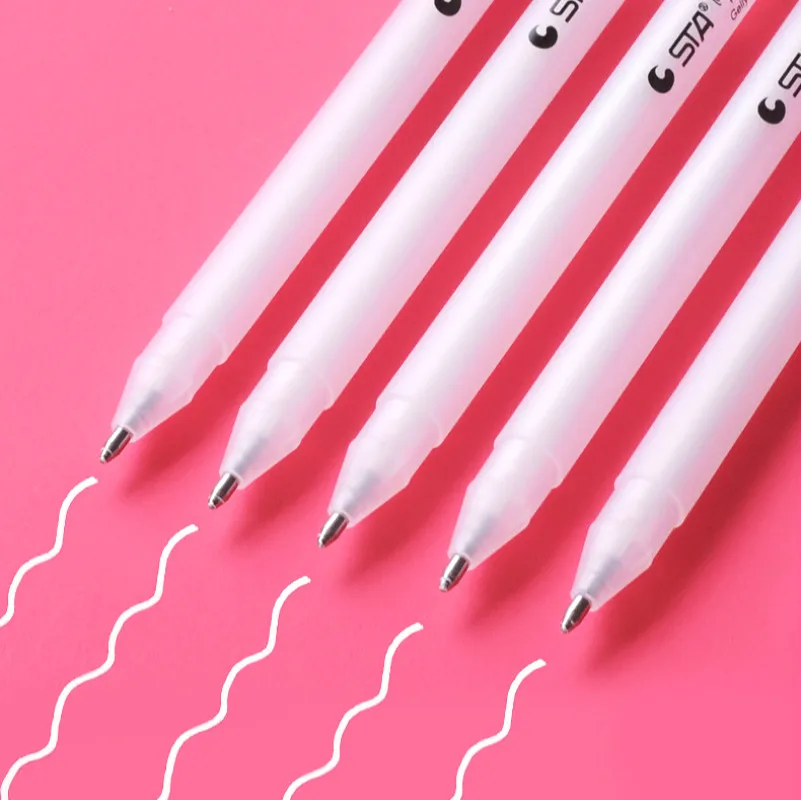 Large Capacity 1mm Waterproof White Gel Pen Highlighter Marker Pen Sketch Drawing Art Markers Comic Design Fine Liner Pen
