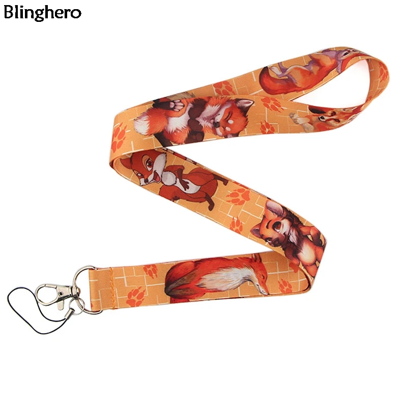 Blinghero Kawaii Fox Lanyard для ключей Мультяшные Детские аксессуары держатель телефона