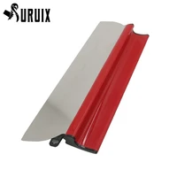 new 40cm red plastering trowel shovel construction tool stainless steel plastic drywall smoothing spatula wallpaper mural cutter