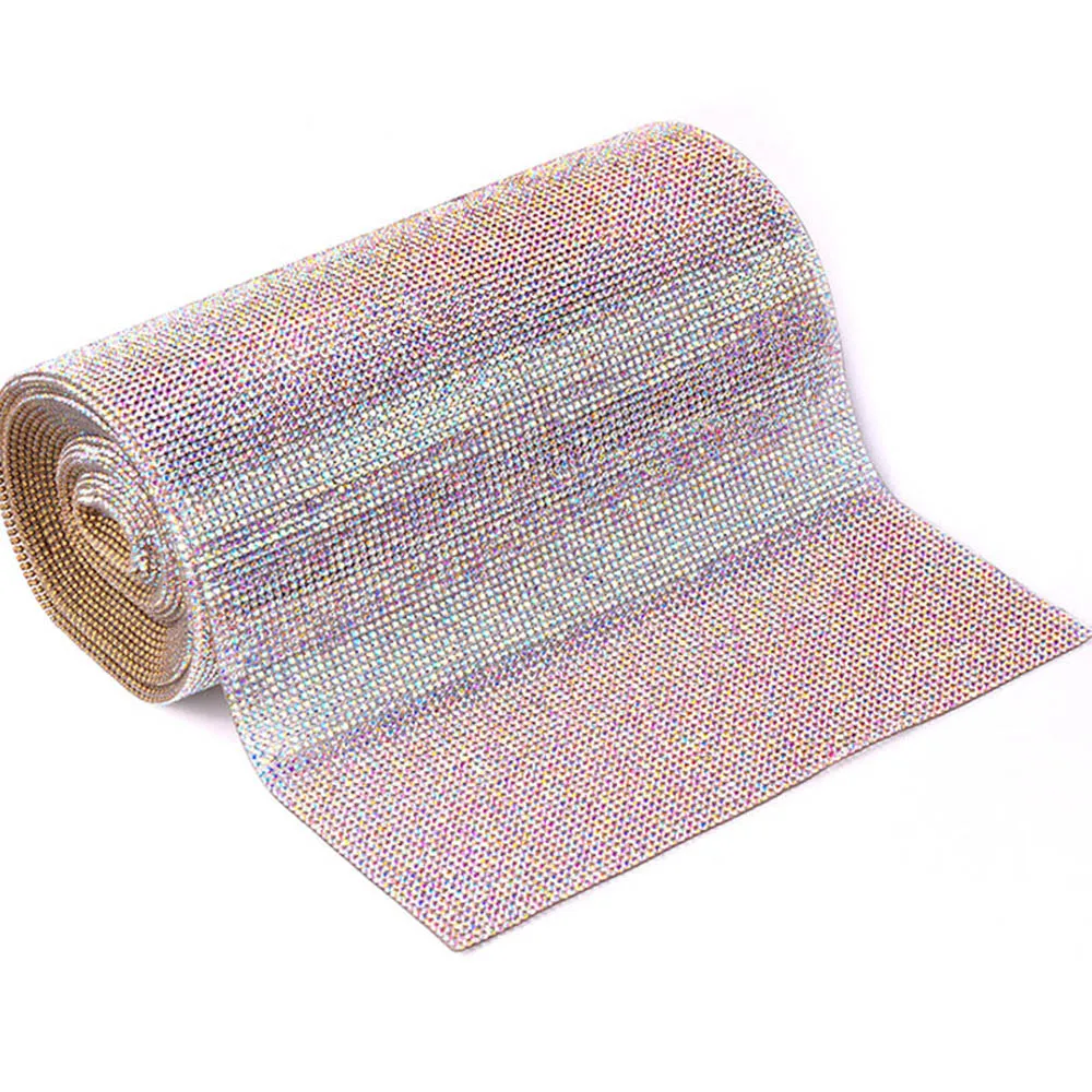 

5m*24cm Rhinestone Trim Sew on rhinestone chain Iron Glue on Hot Fix Rhinestones DIY shoes clothing Self Adhesive Decoration